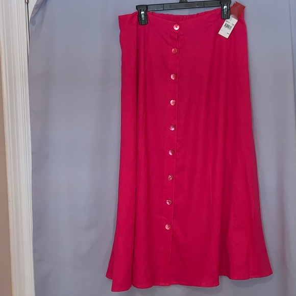 Choices Dresses & Skirts - Choices NWT Hot Pink Linen A Line Skirt Size Large